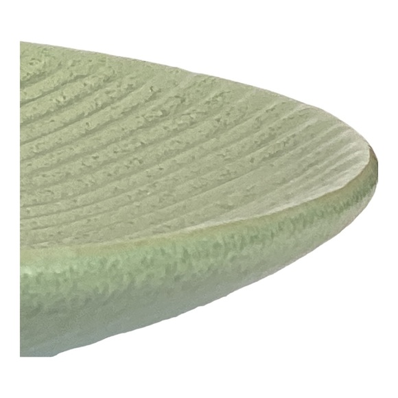 Pier 1 Essentials Stoneware Plate Rippled Green Single Heavy Dinner Plate - Picture 6 of 10